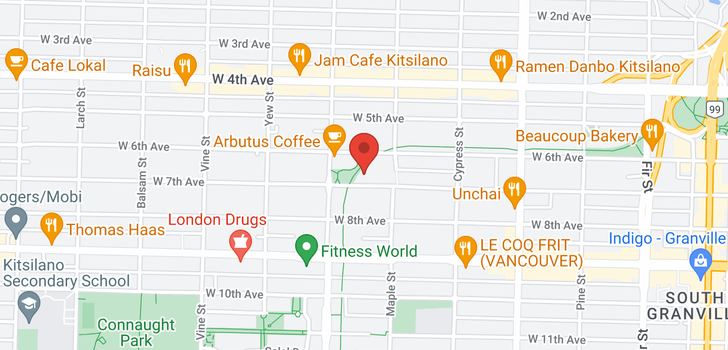 map of 300 2033 W 7TH AVENUE